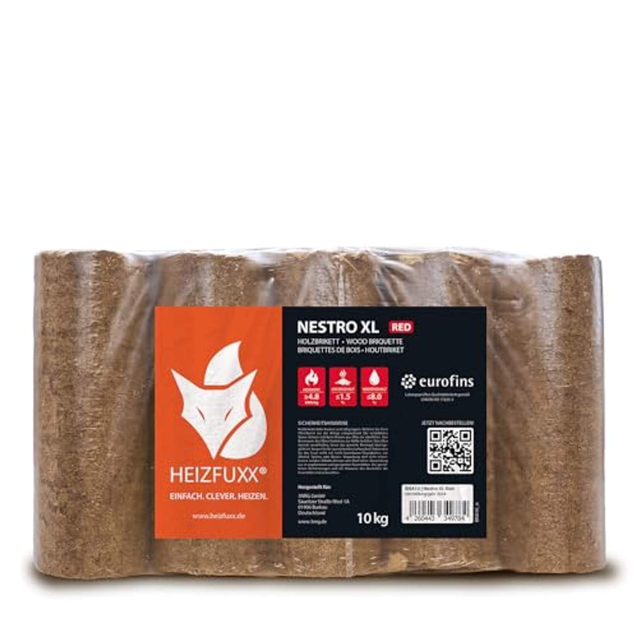 HEIZFUXX Holzbriketts Hartholz Nestro XL Kamin Ofen Brenn Holz