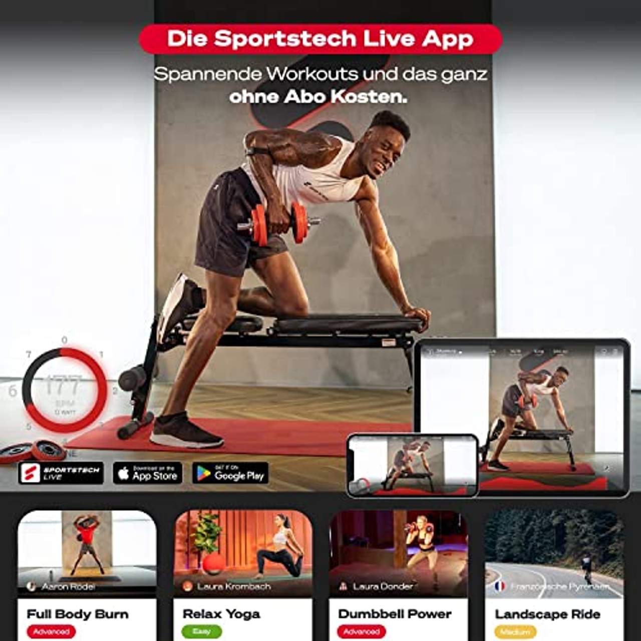Sportstech klappbare Premium Hantelbank