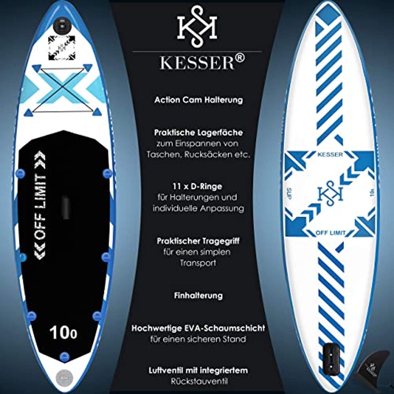 KESSER Aufblasbares SUP Board Set Stand Up Paddle Board Premium Surfboard