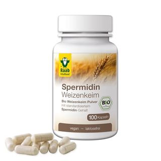 Raab Vitalfood Bio Spermidin-Kapseln aus Weizenkeim-Pulver