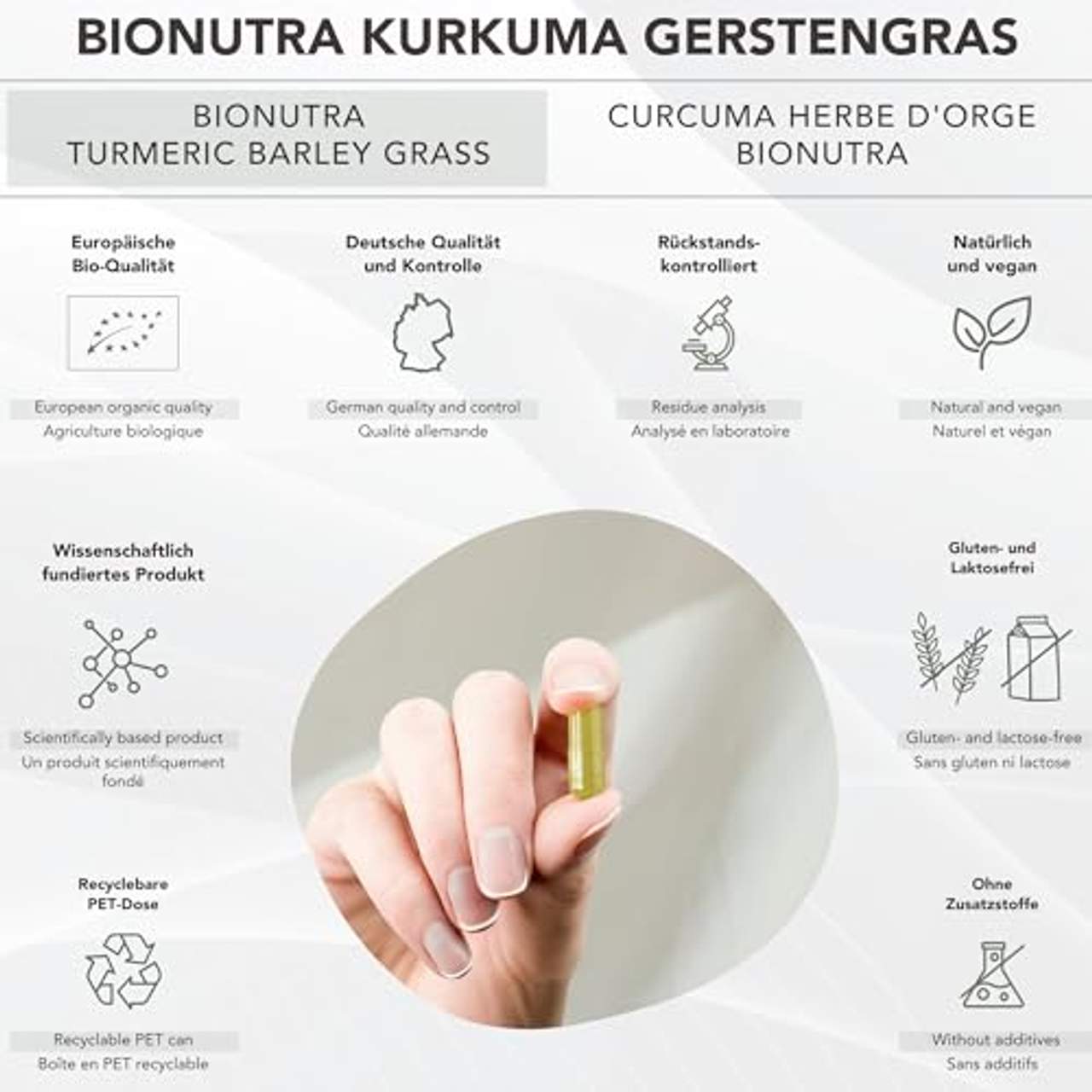 BioNutra Kurkuma-Gerstengras-Kapseln Bio