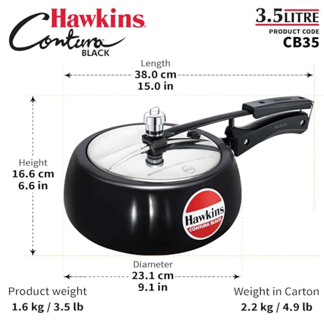 Hawkins CB35 Hard Anodised Pressure Cooker