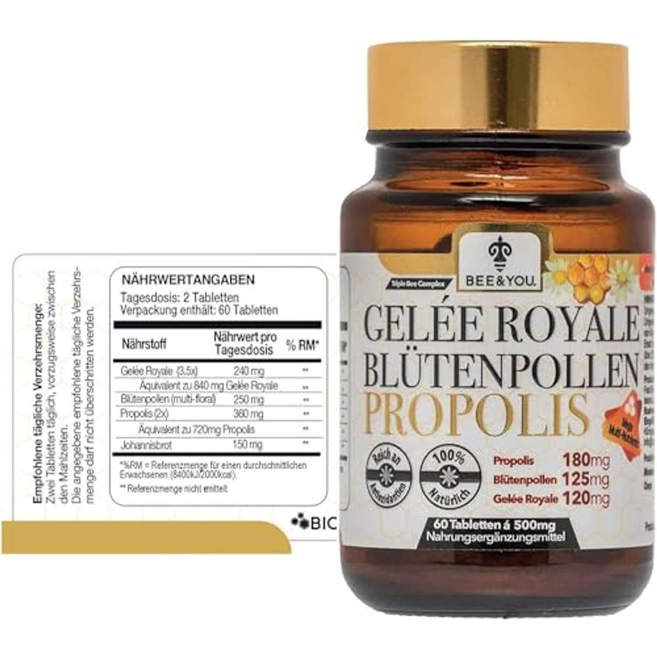 Bee&You Gelée Royale Blütenpollen Propolis Tabletten