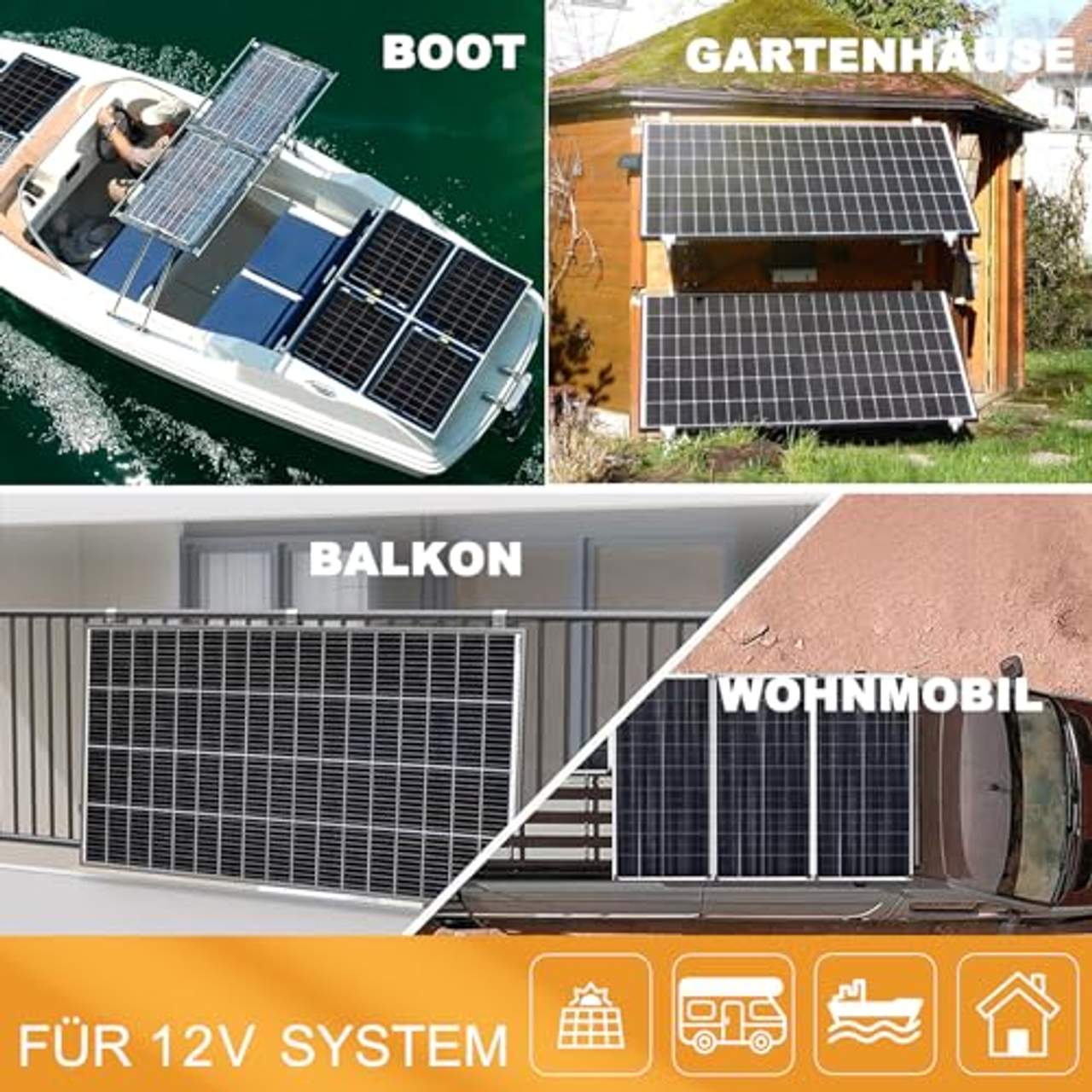 enjoy solar Mono 170W 12V Monokristallines Solar panel 170 Watt  