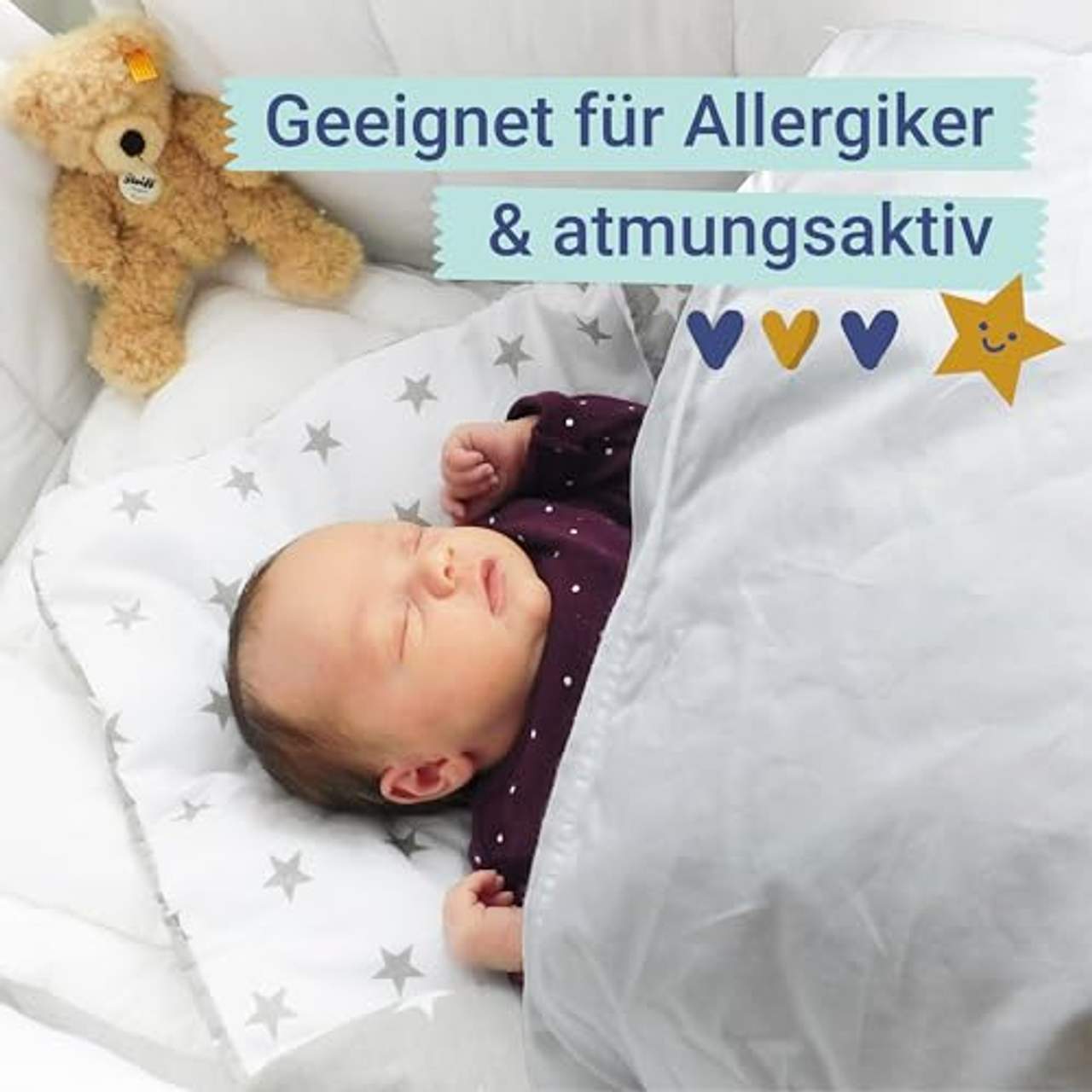 ZOLLNER Premium Kinderbettdecke 90% Daunen und 10% Federn