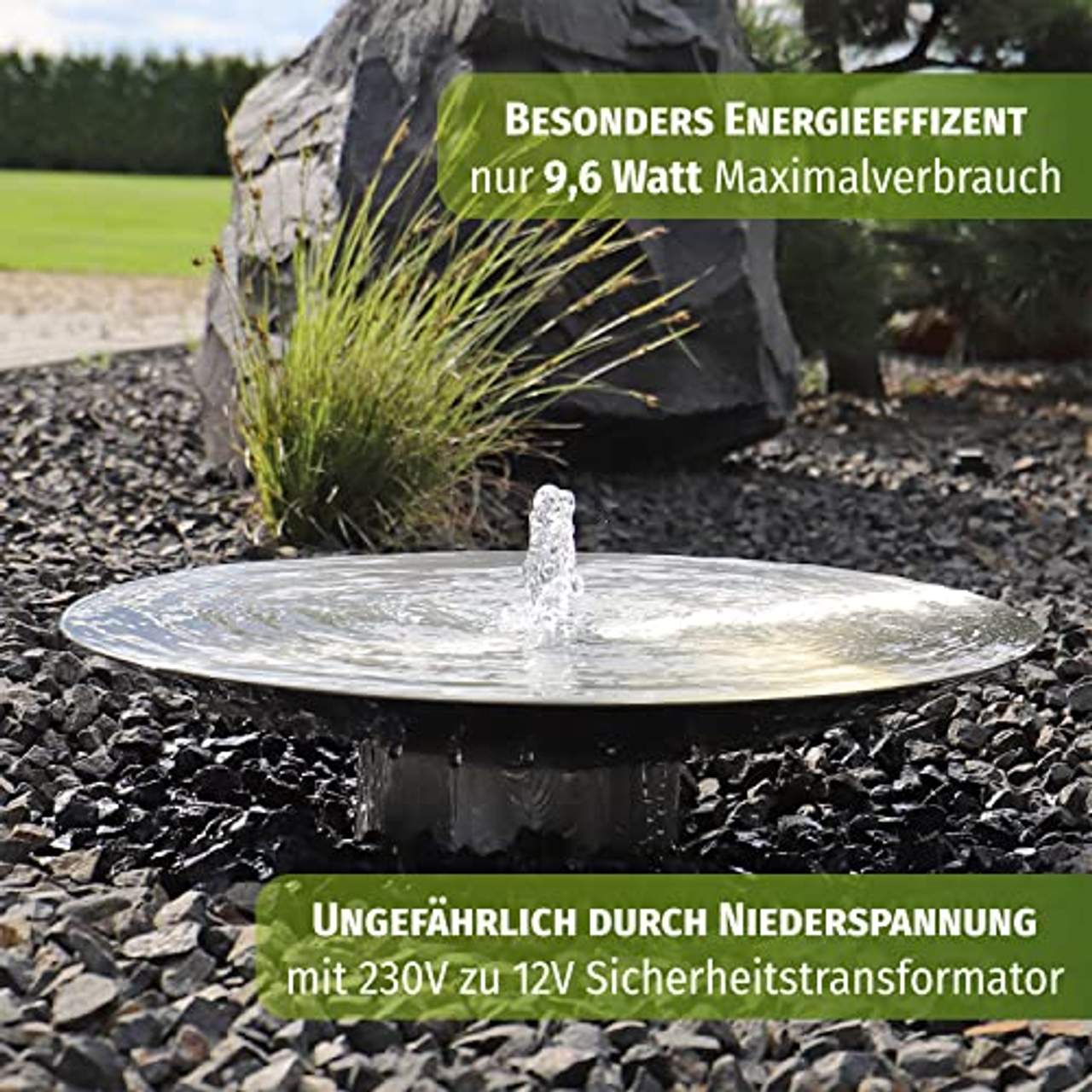 CLGarden Edelstahl Springbrunnen Wasserschale EWS60 Garten Brunnen