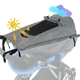 WD&CD Sonnensegel Kinderwagen mit UV Schutz 50+ und Wasserdicht
