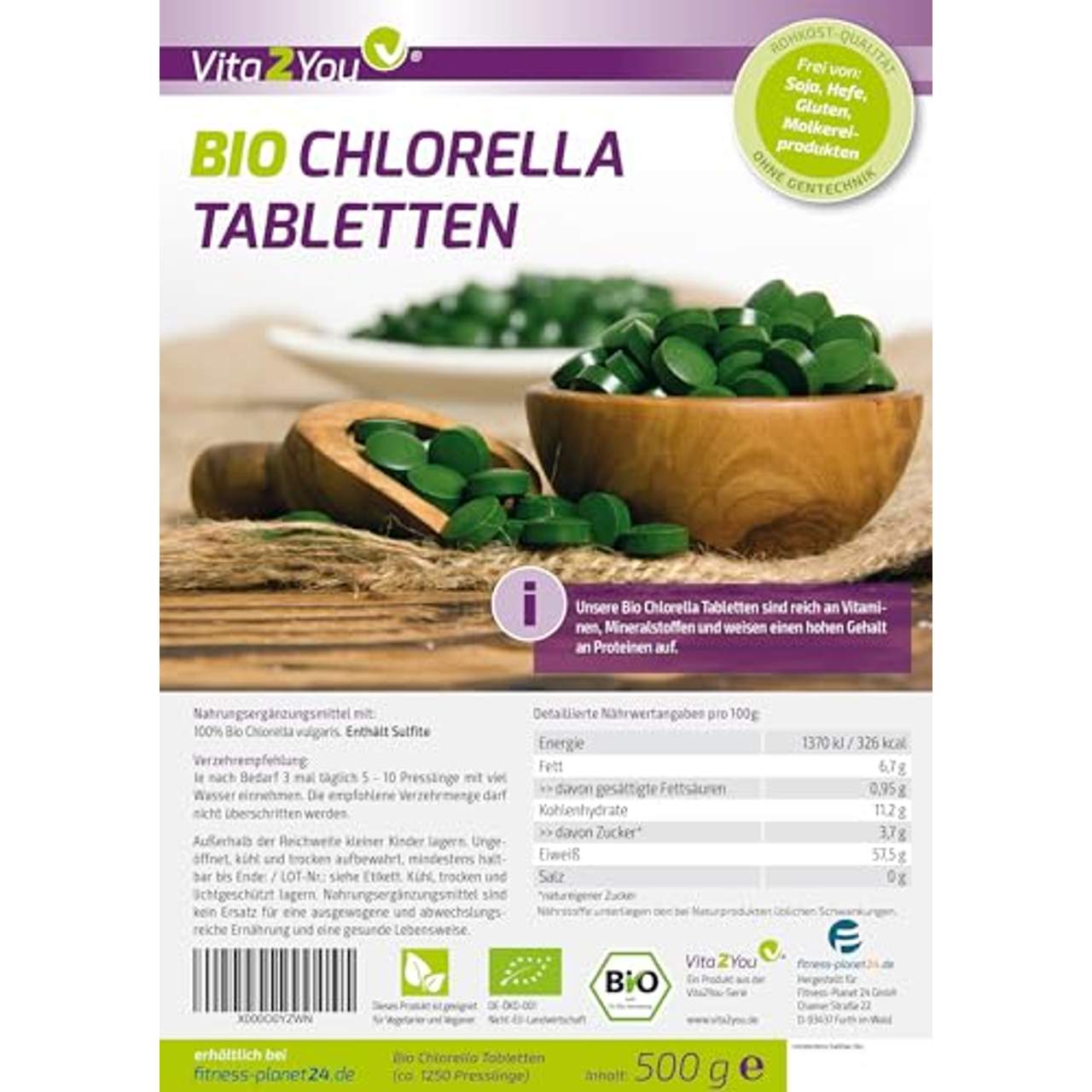 Bio Chlorella Tabletten 500g