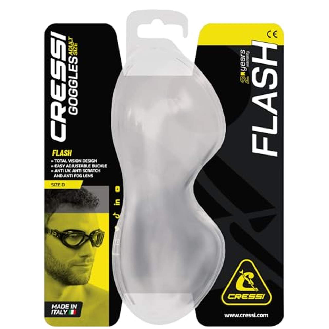 Cressi Flash Premium Schwimmbrille Antibeschlag und 100% UV Schutz