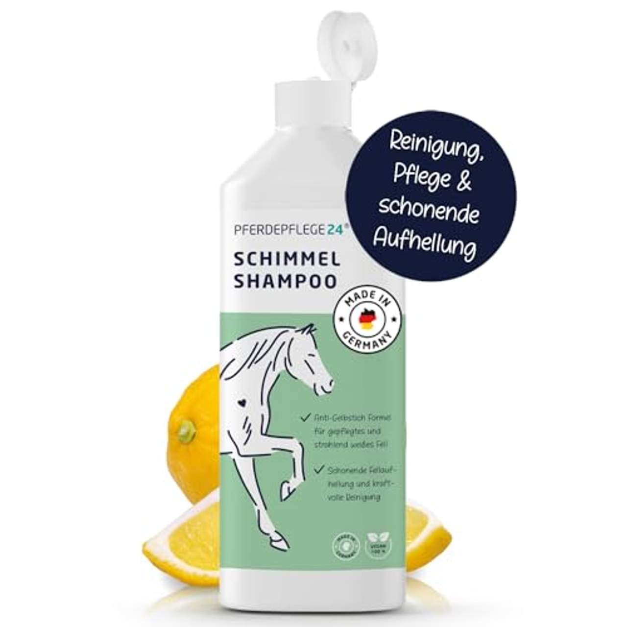 PFERDEPFLEGE24 Schimmel Shampoo für strahlend weißes Fell