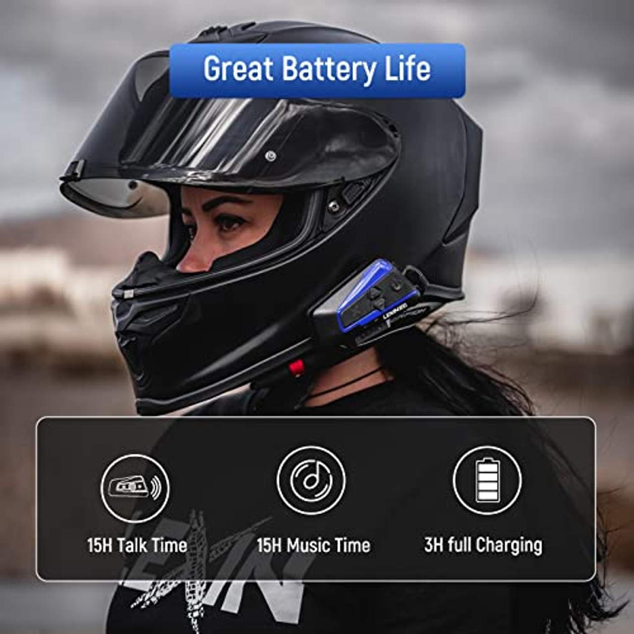 LEXIN B4FM Motorrad Bluetooth Headset 
