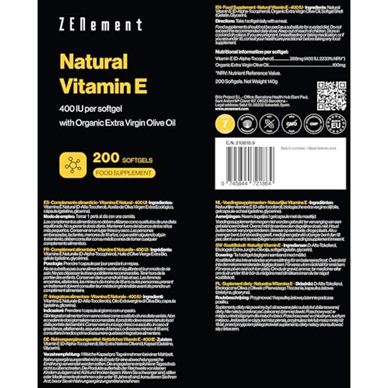 Zenement Natürliches Vitamin E