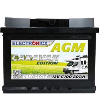 AGM Batterie 12v 80Ah Electronicx Caravan Edition Solarbatterie 12v Akku 12v Solar
