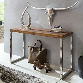 FineBuy Konsolentisch Massivholz Konsole