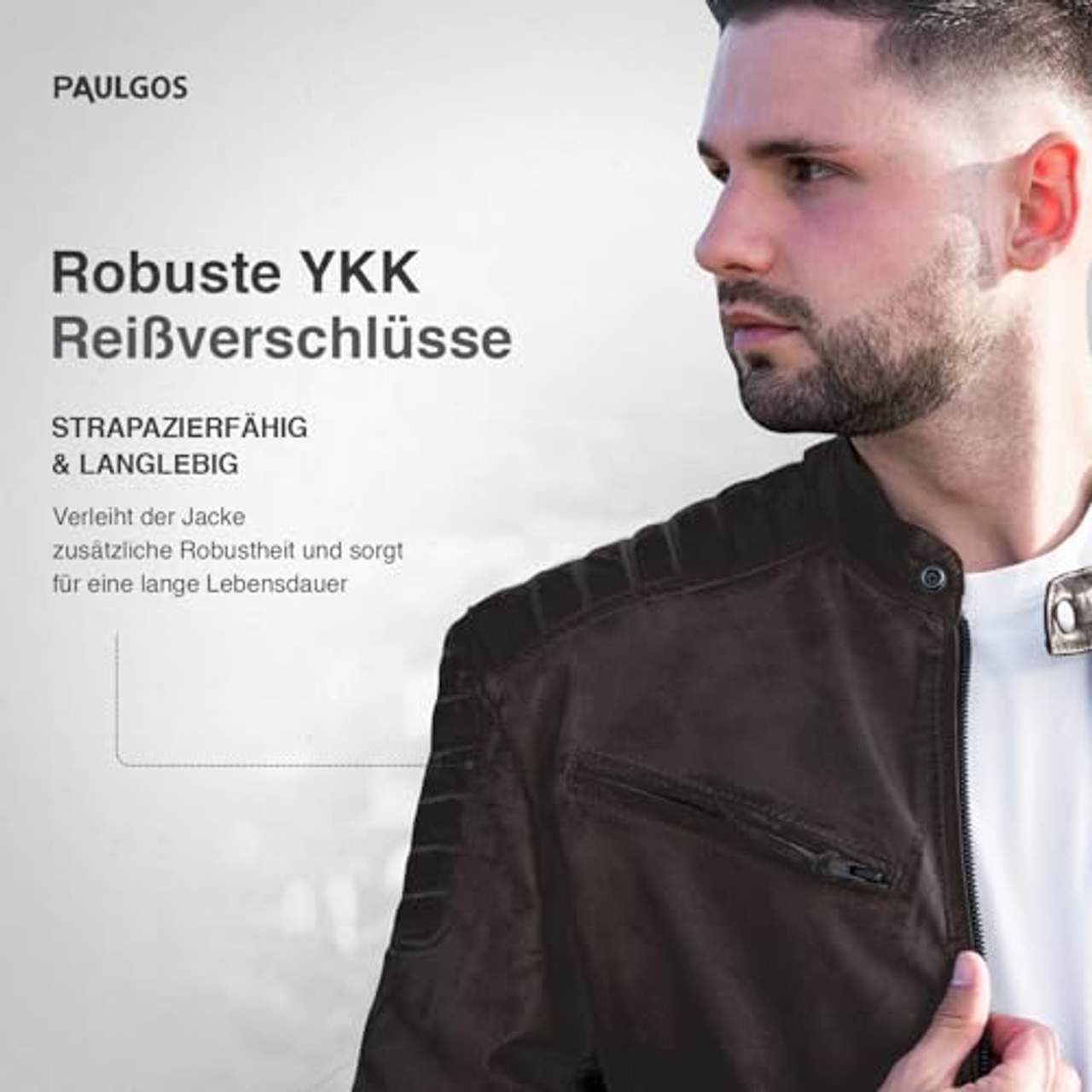 PAULGOS Herren Lederjacke Echtes Leder Jacke Echtleder Übergangsjacke