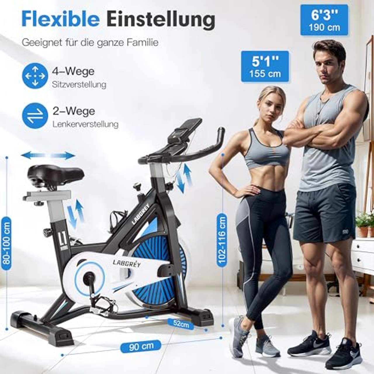 LABGREY Heimtrainer Fitness Fahrrad