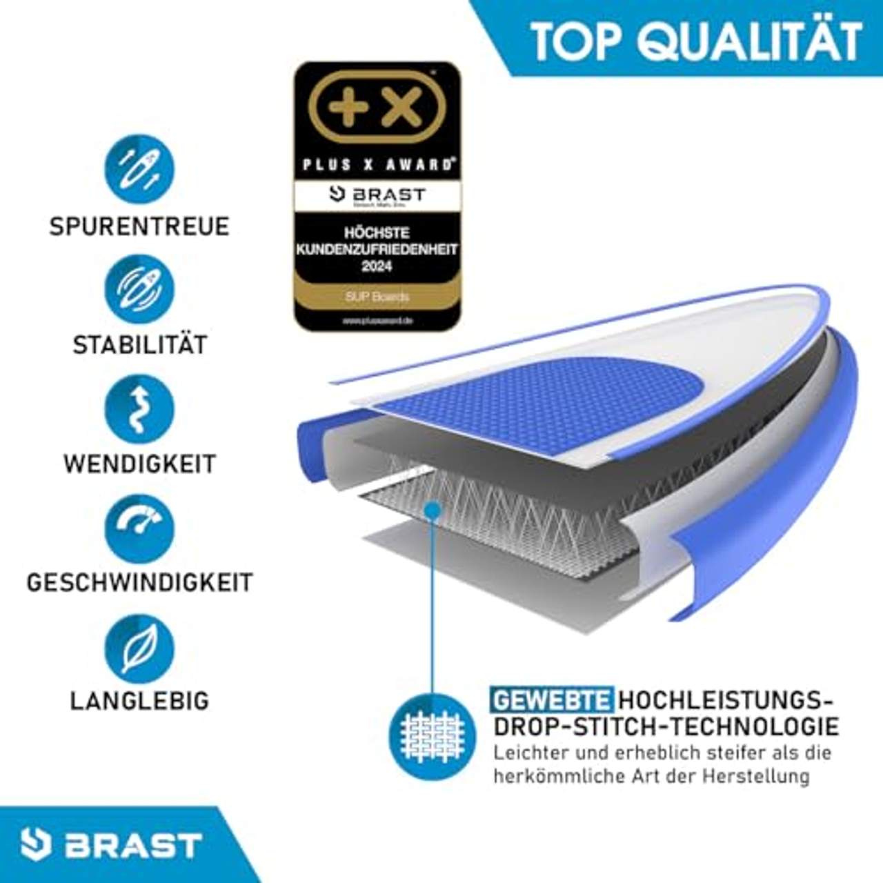 SUP Board Stand up Paddle Paddling Surfboard Shark Blau 320x76x15cm