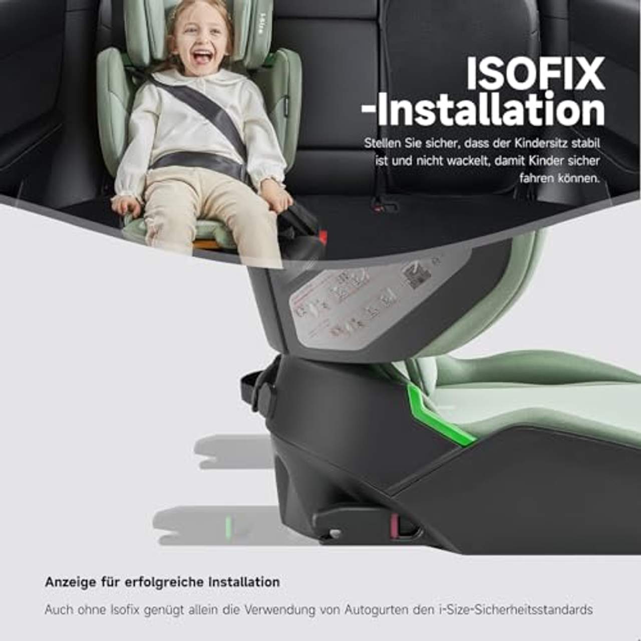 Jovikids Faltbar Kindersitz mit Isofix