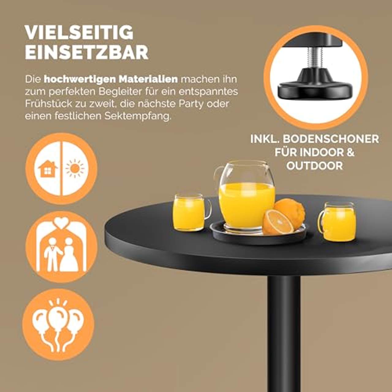 Casaria 2in1 Stehtisch Höhenverstellbar 70 cm
