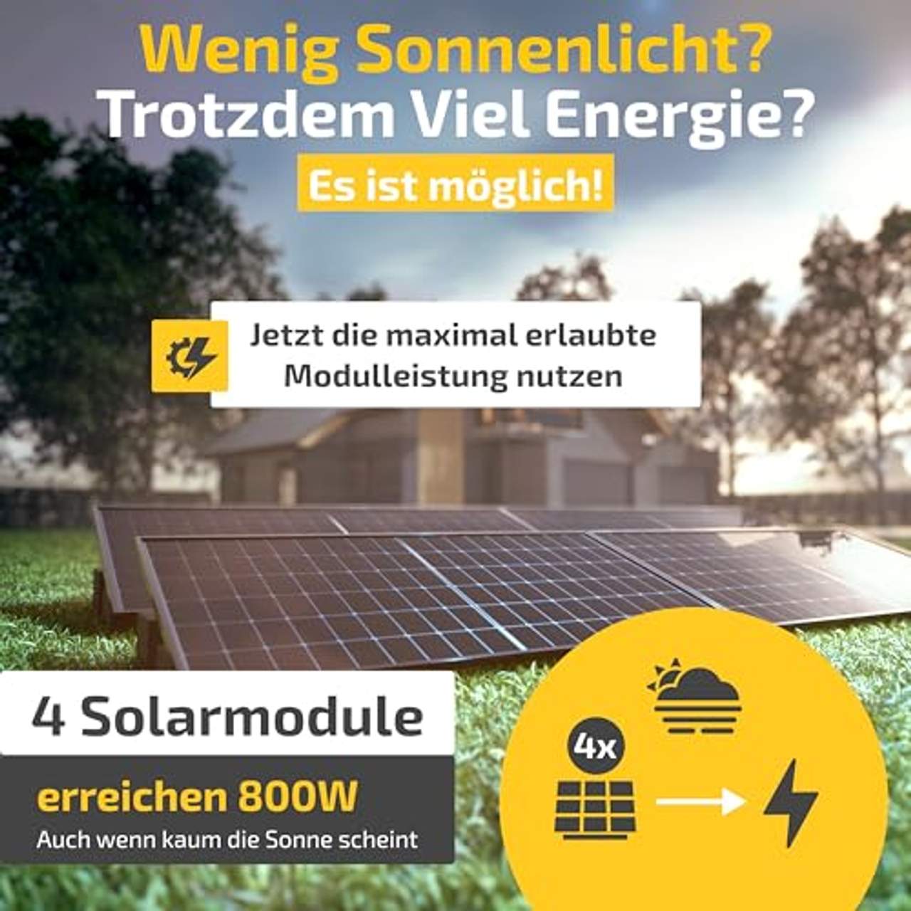 Solakon Balkonkraftwerk 2000W komplett Steckdose
