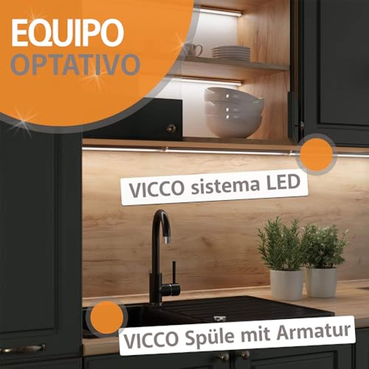 Vicco Singleküche R-Line Küchenzeile Single