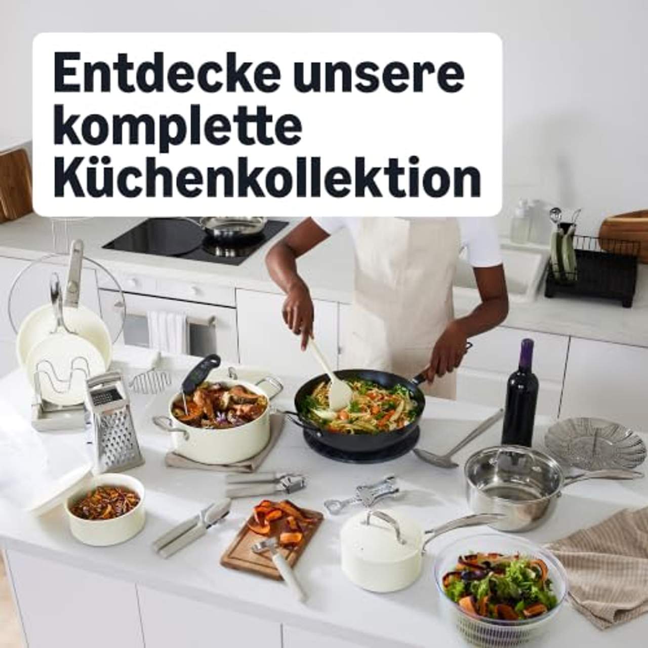 AmazonBasics Bräter Schmortopf aus emailliertem Gusseisen