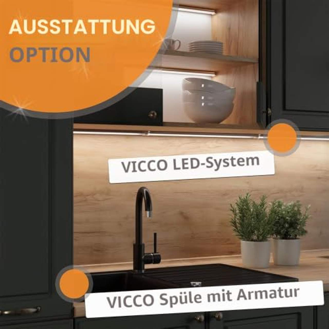 Vicco Singleküche R-Line Küchenzeile Single
