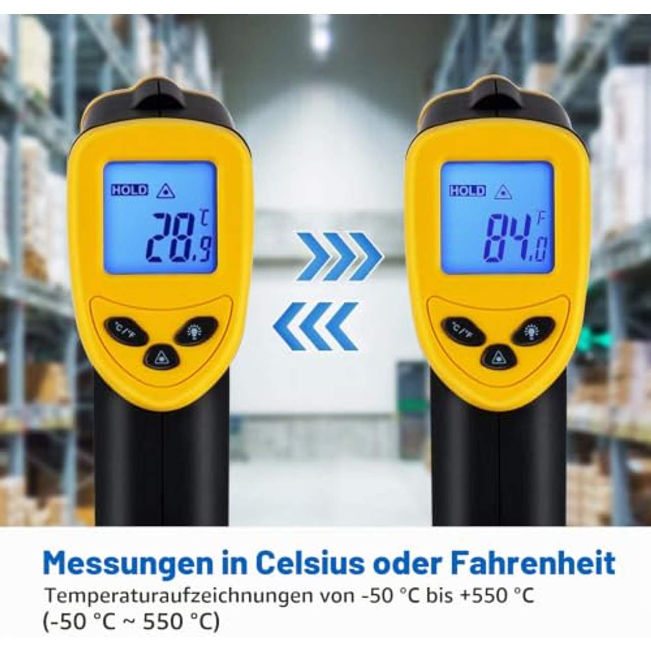 Etekcity Digital Laser Infrarot Thermometer -50 bis +550°C