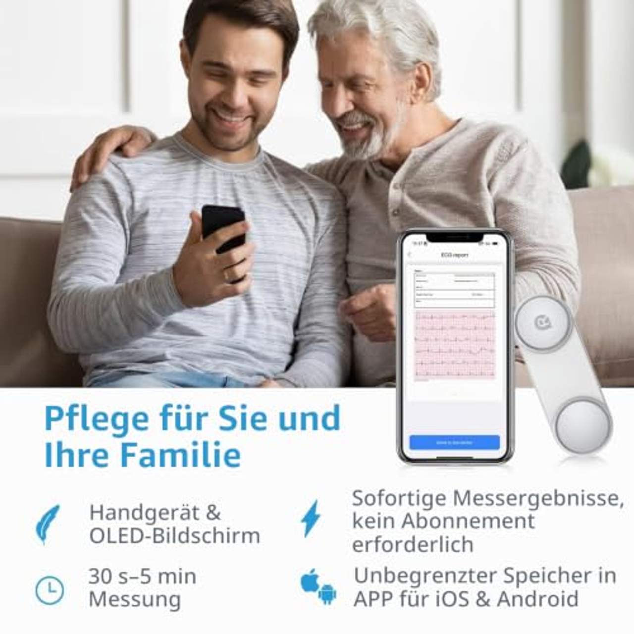 Wellue DuoEK-S Mobiles EKG Gerät