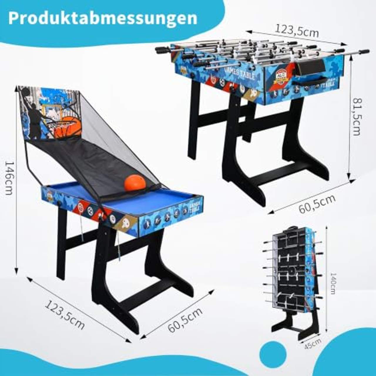 hlc 5 in 1 multifunknierte Tischspiel Tischfußball