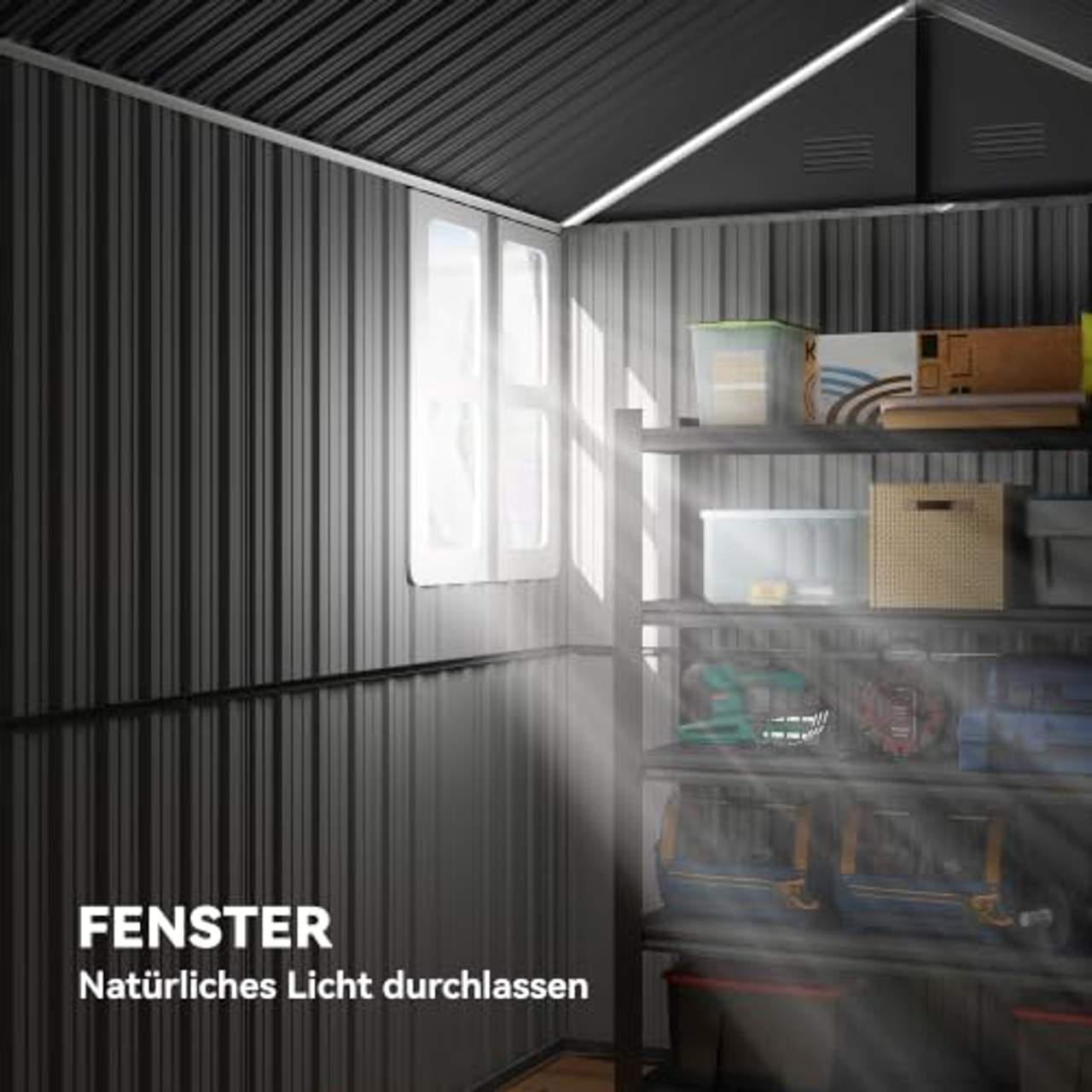 Outsunny Geräteschuppen Stahl 4㎡ Gerätehaus