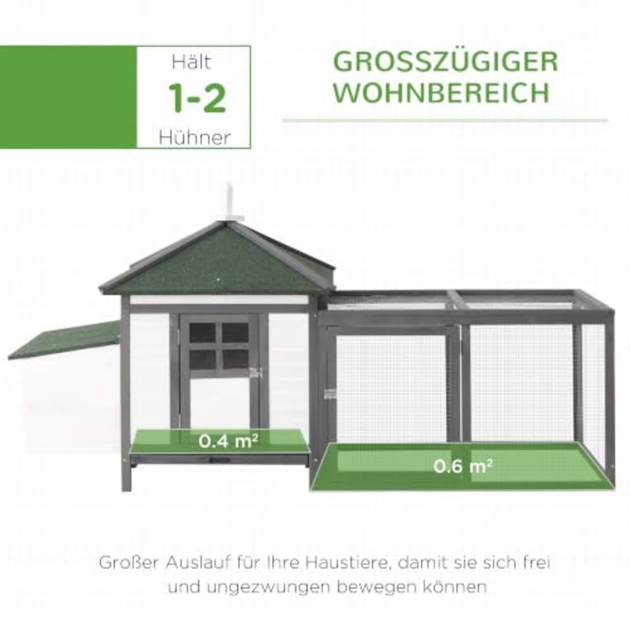 Pawhut Hühnerstall mit Auslauf