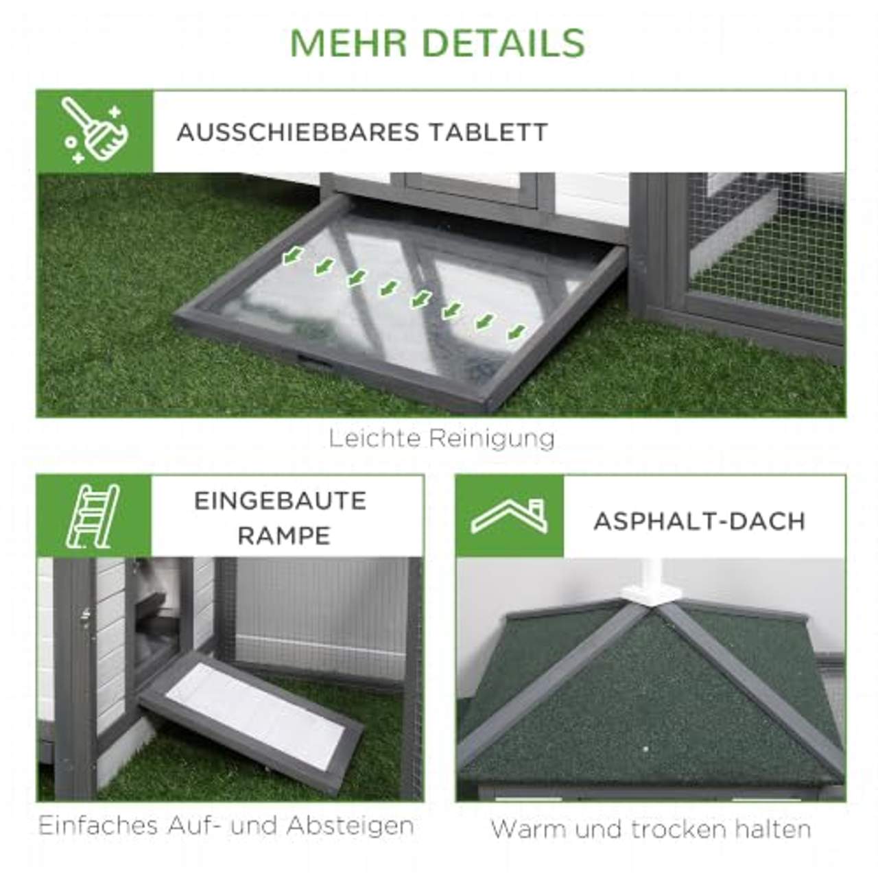 Pawhut Hühnerstall mit Auslauf