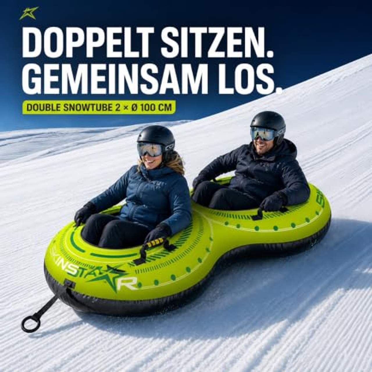 SkinStar Double Snowtube 2er Rodel Schneereifen Rutschreifen Schlitten