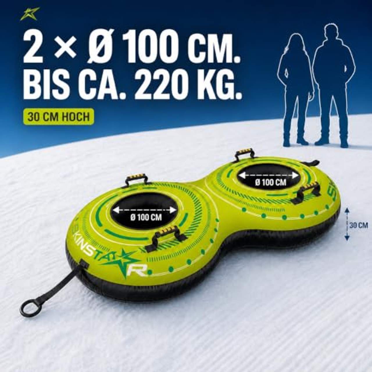SkinStar Double Snowtube 2er Rodel Schneereifen Rutschreifen Schlitten