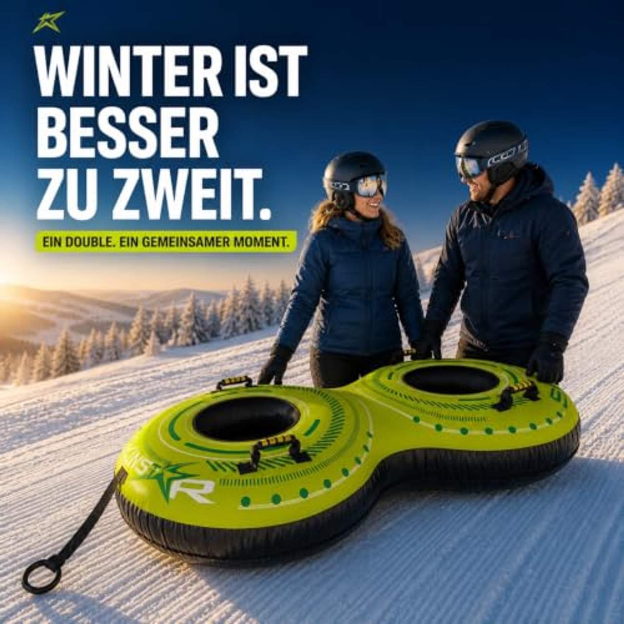 SkinStar Double Snowtube 2er Rodel Schneereifen Rutschreifen Schlitten