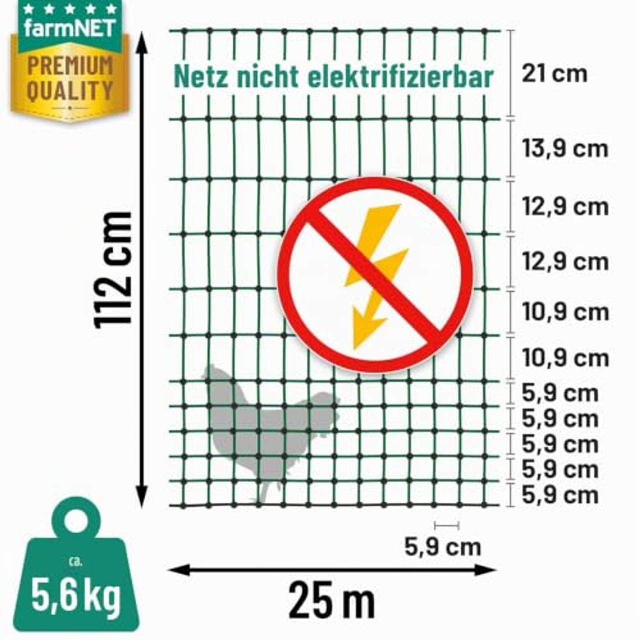VOSS.farming Geflügelnetz 112cm farmNET 25m
