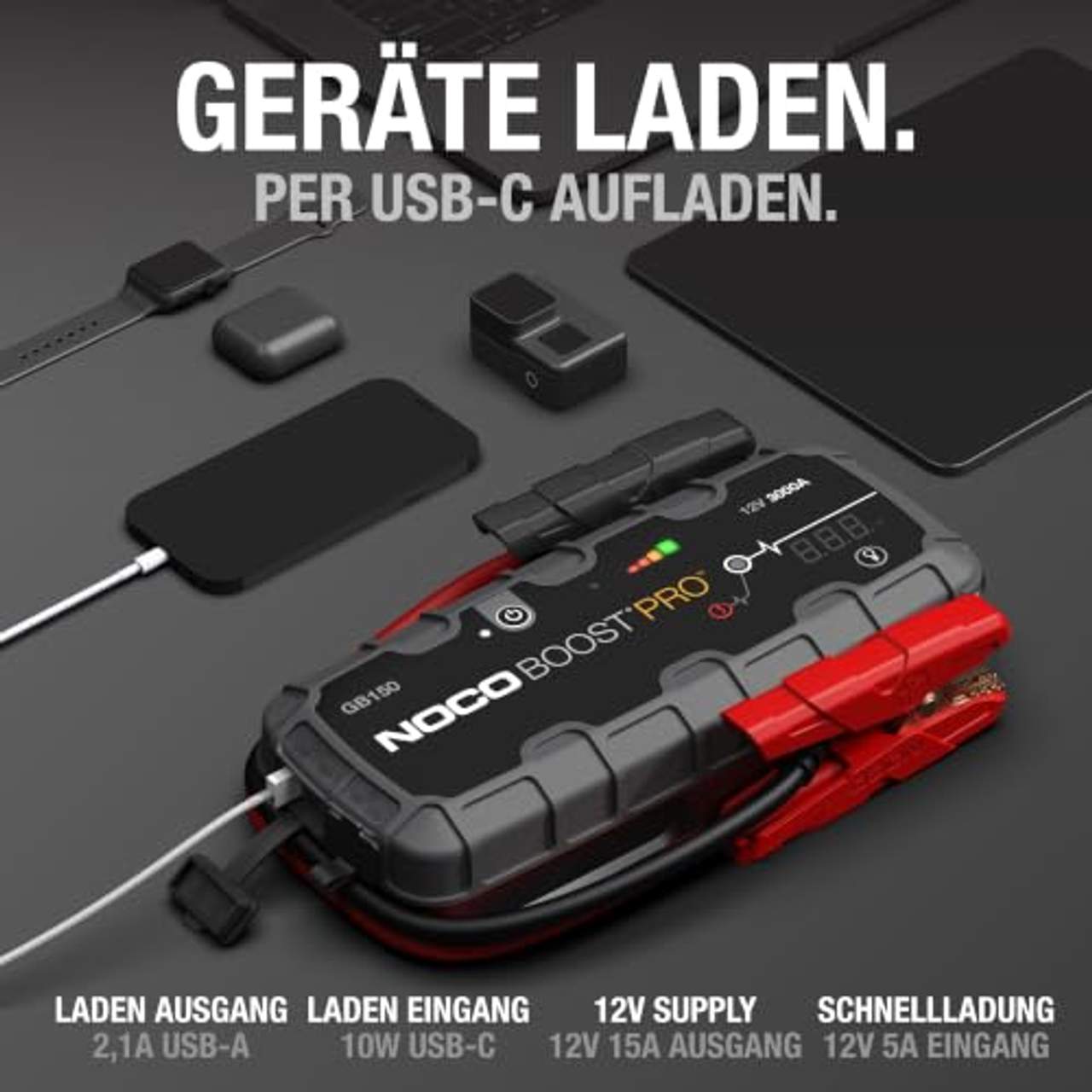 NOCO Boost Pro GB150 3000A 12V UltraSafe Starthilfe Powerbank