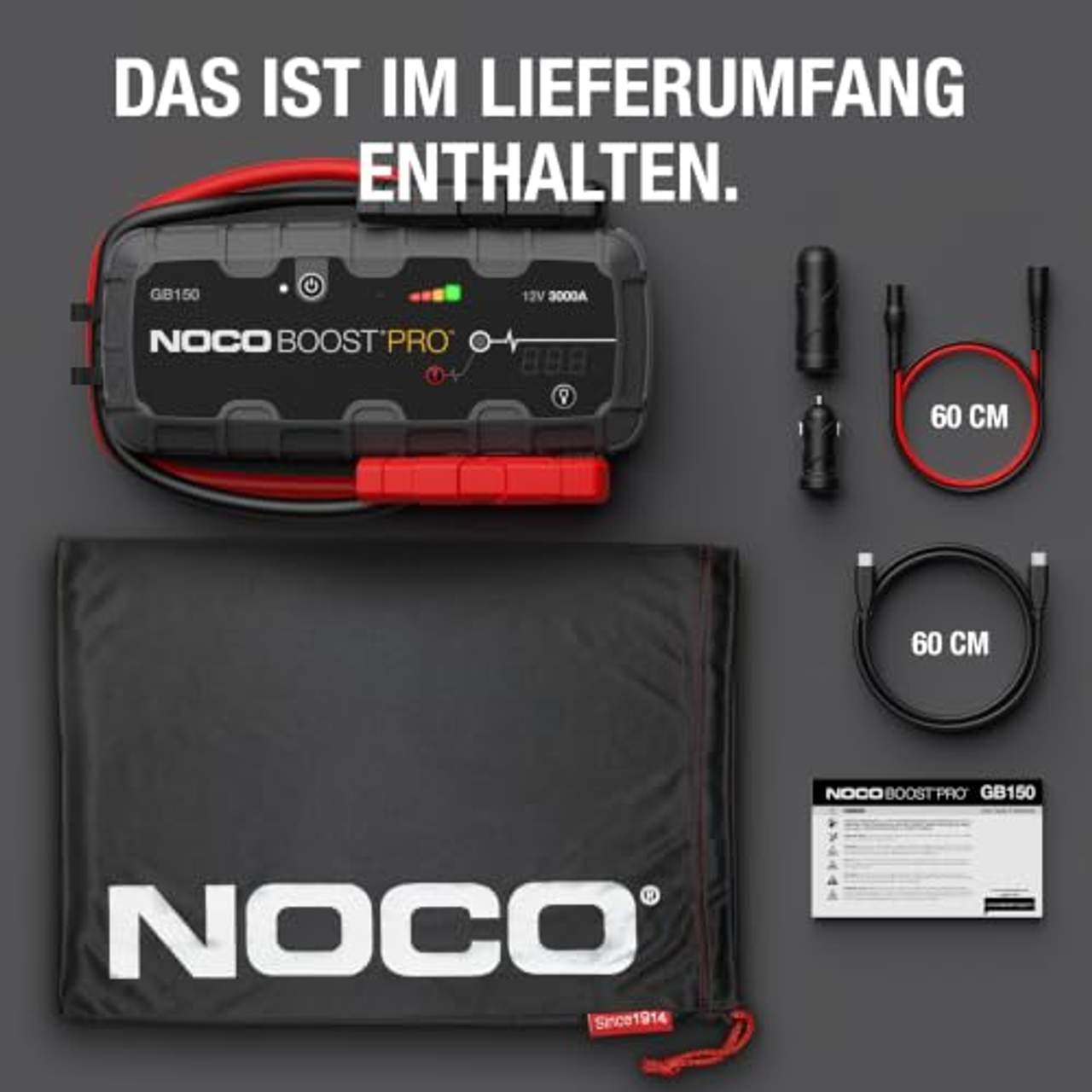 NOCO Boost Pro GB150 3000A 12V UltraSafe Starthilfe Powerbank