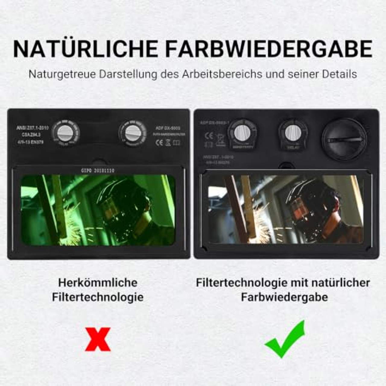 Deko Schweißhelm solarbetriebene Automatik