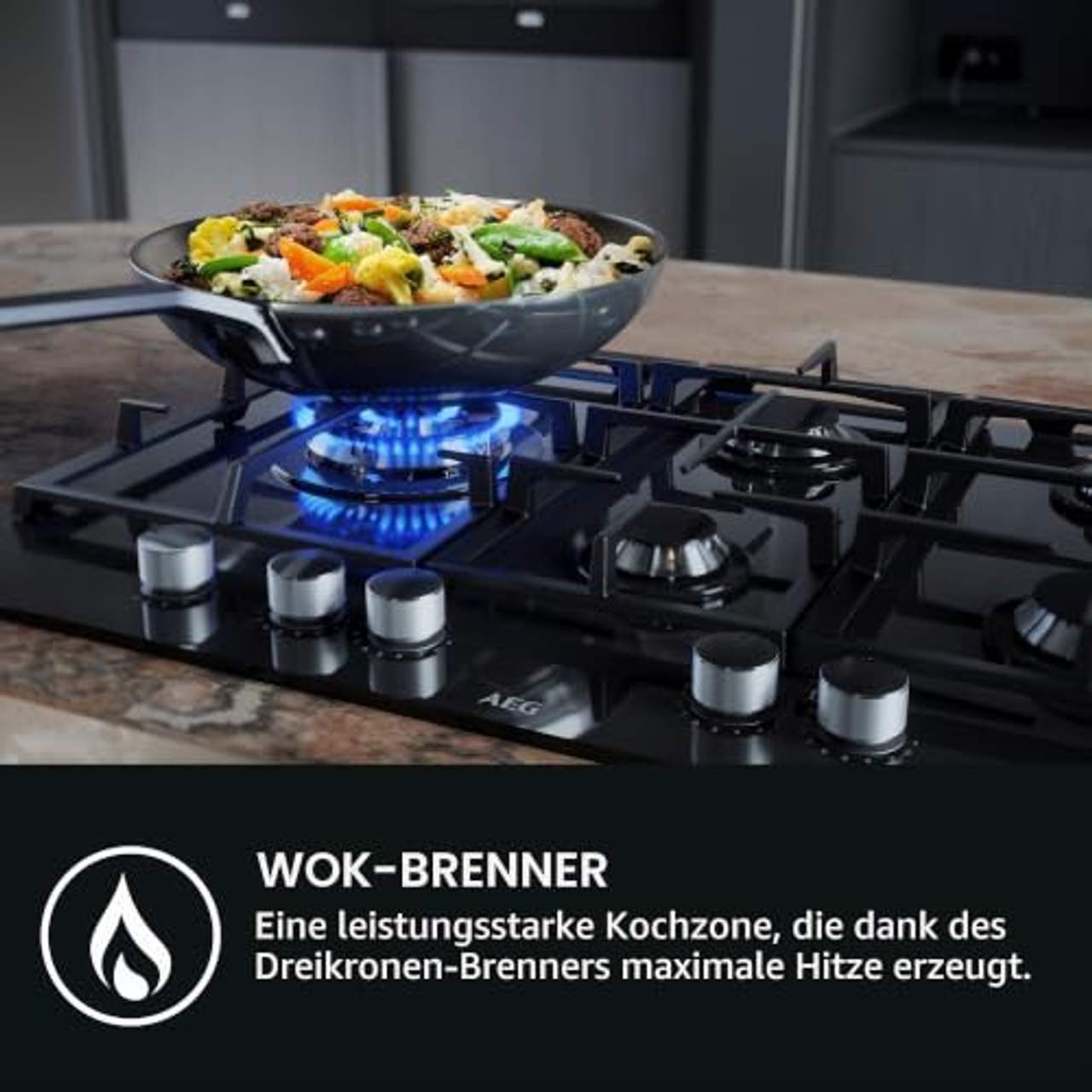 AEG HGB64400SM Slim Line Gaskochfeld