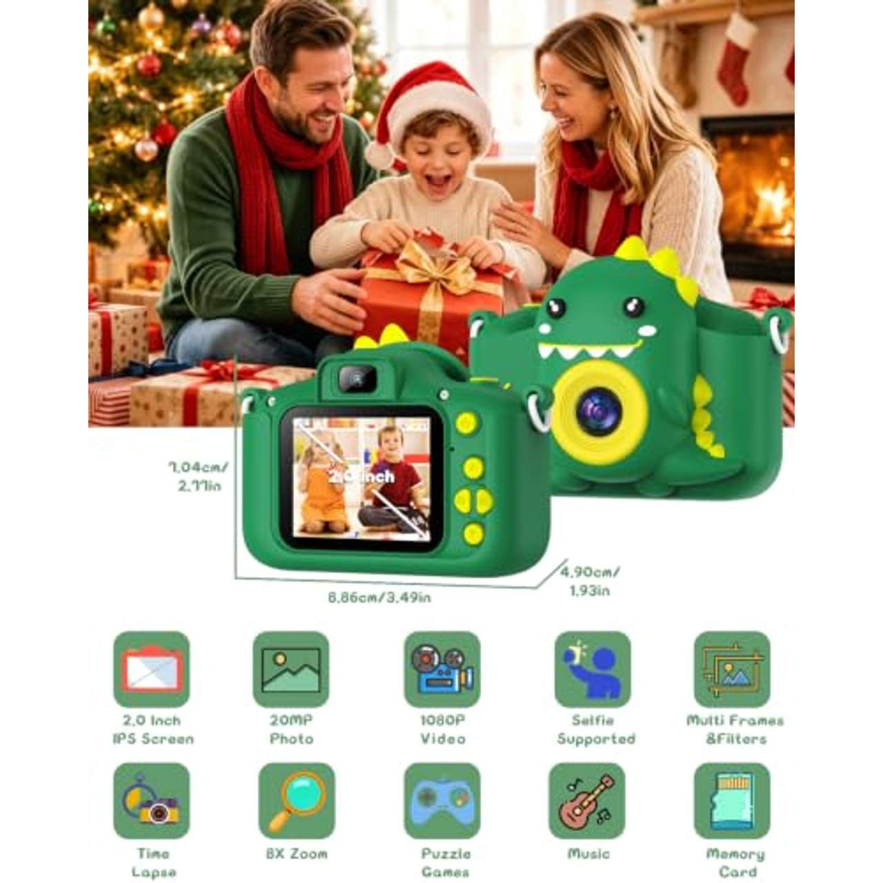 Gofunly Kinderkamera Gofunly Kinder Kamera 1080P 2,0-Zoll-Bildschirm Fotoapparat Kinder