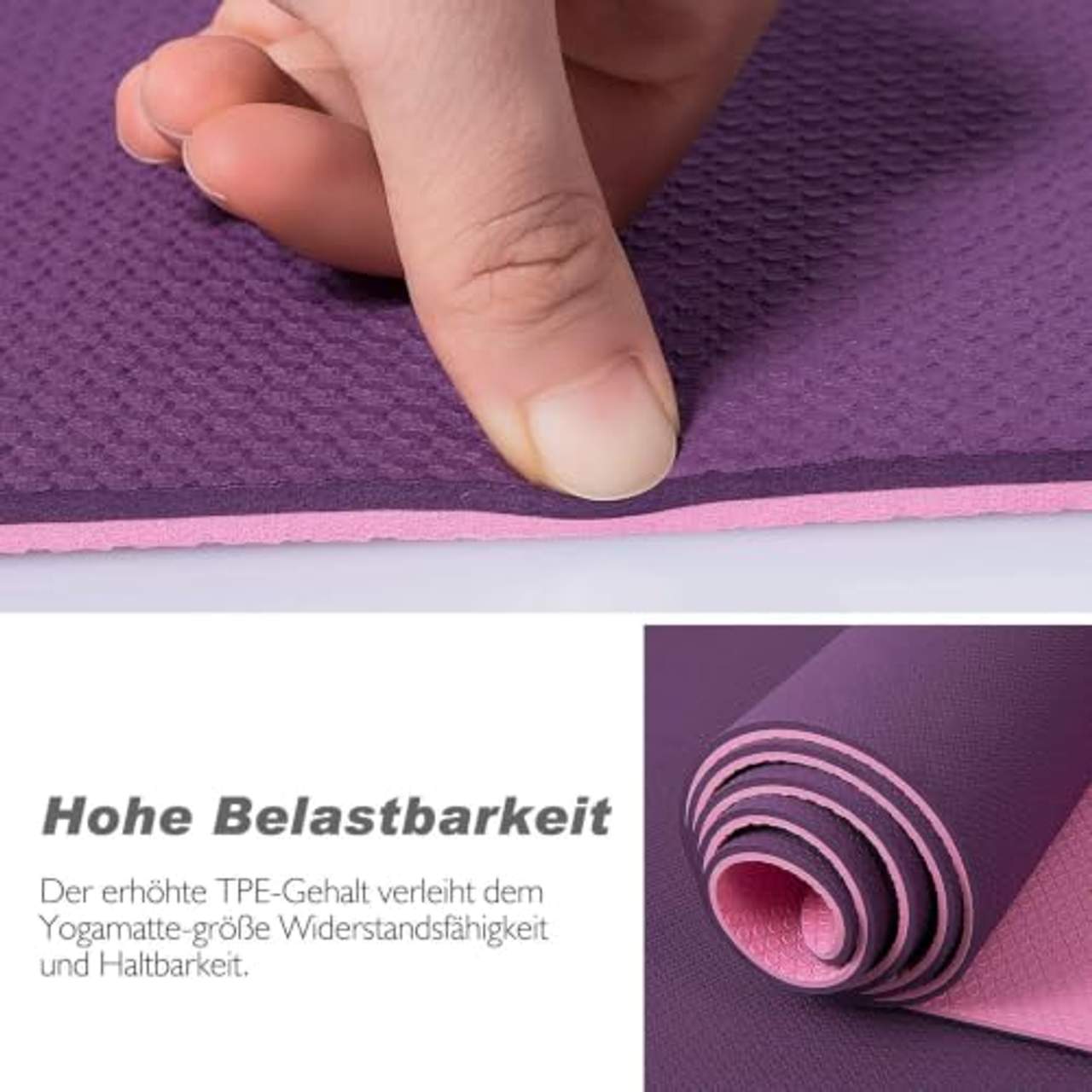 TOPLUS Gymnastikmatte Yogamatte Yogamatte Gepolstert & rutschfest