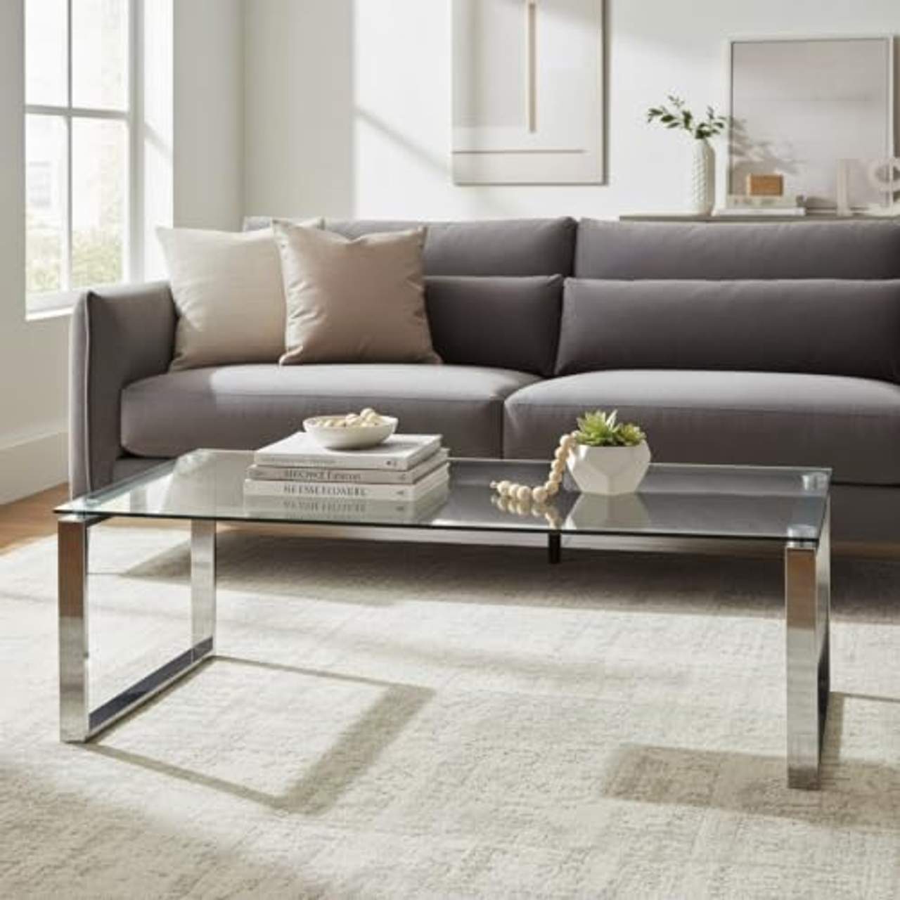 Haku Möbel Couchtisch Edelstahl 60 x 120 x 40 cm