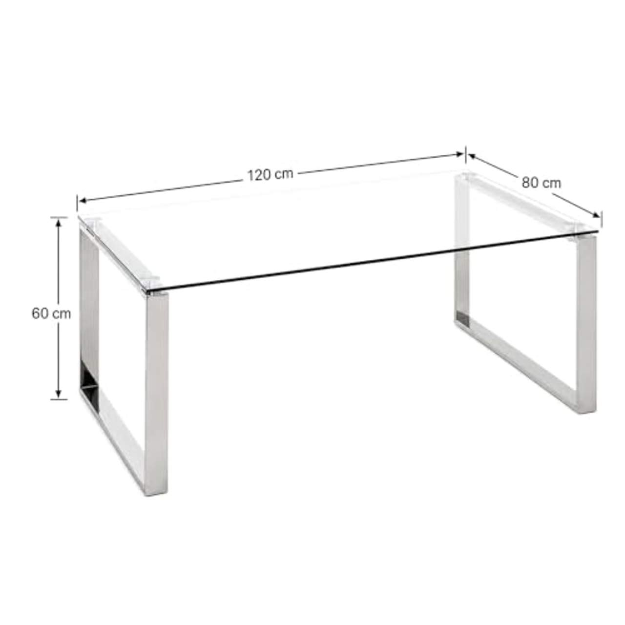 Haku Möbel Couchtisch Edelstahl 60 x 120 x 40 cm