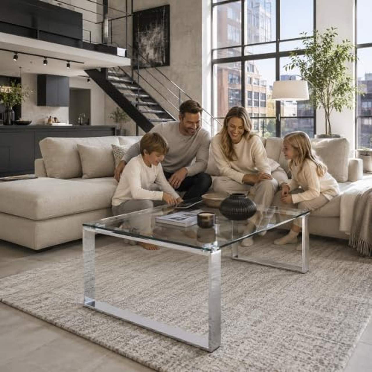 Haku Möbel Couchtisch Edelstahl 60 x 120 x 40 cm