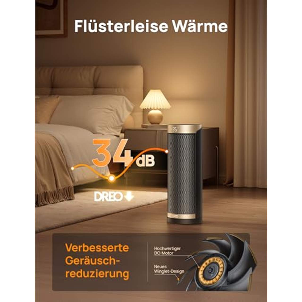 Dreo 2000W Smart Heizlüfter fürs Schlafzimmer