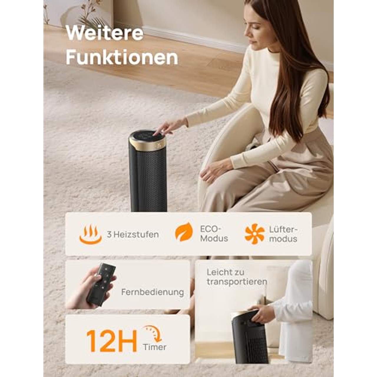 Dreo 2000W Smart Heizlüfter fürs Schlafzimmer