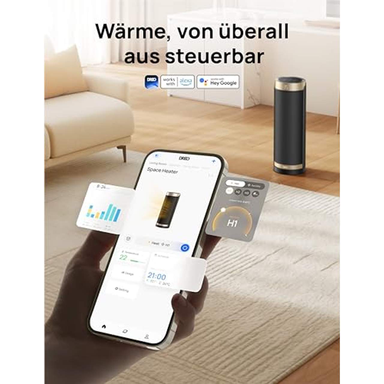 Dreo 2000W Smart Heizlüfter fürs Schlafzimmer