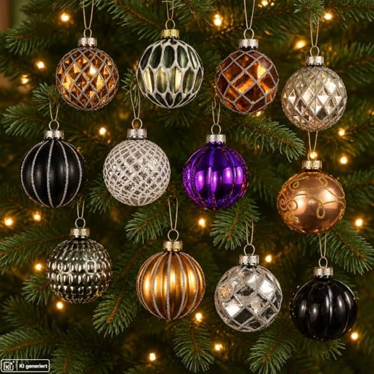 My-goodbuy24 12er Set Luxus Weihnachtskugeln Set G